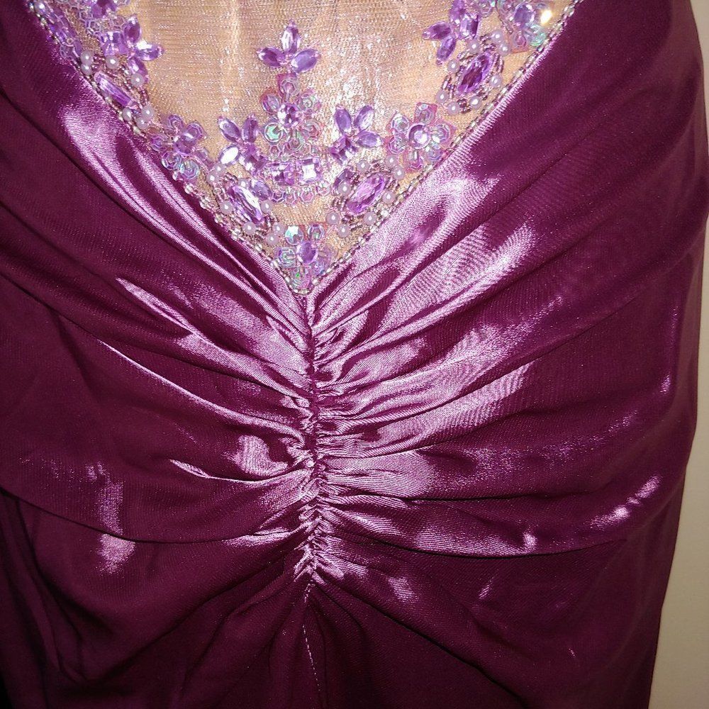 (6) Gorgeous Faviana Halter Top Long Gown With a Sexy Back - Picture 4 of 5